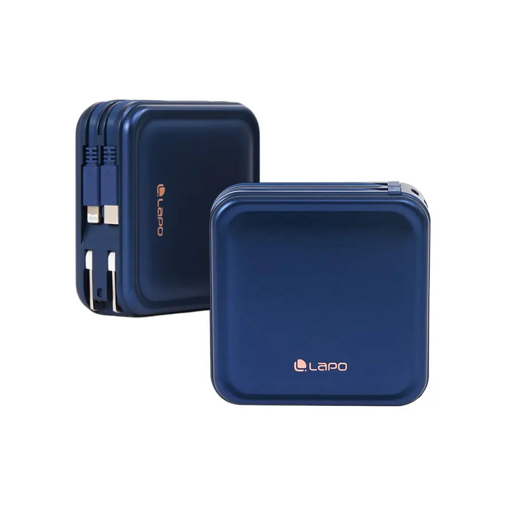 【LaPO】 全功能無線充電行動電源 10050mAh (WT-08S/日本松下電芯)-Type-C+Lightning線,星夜藍