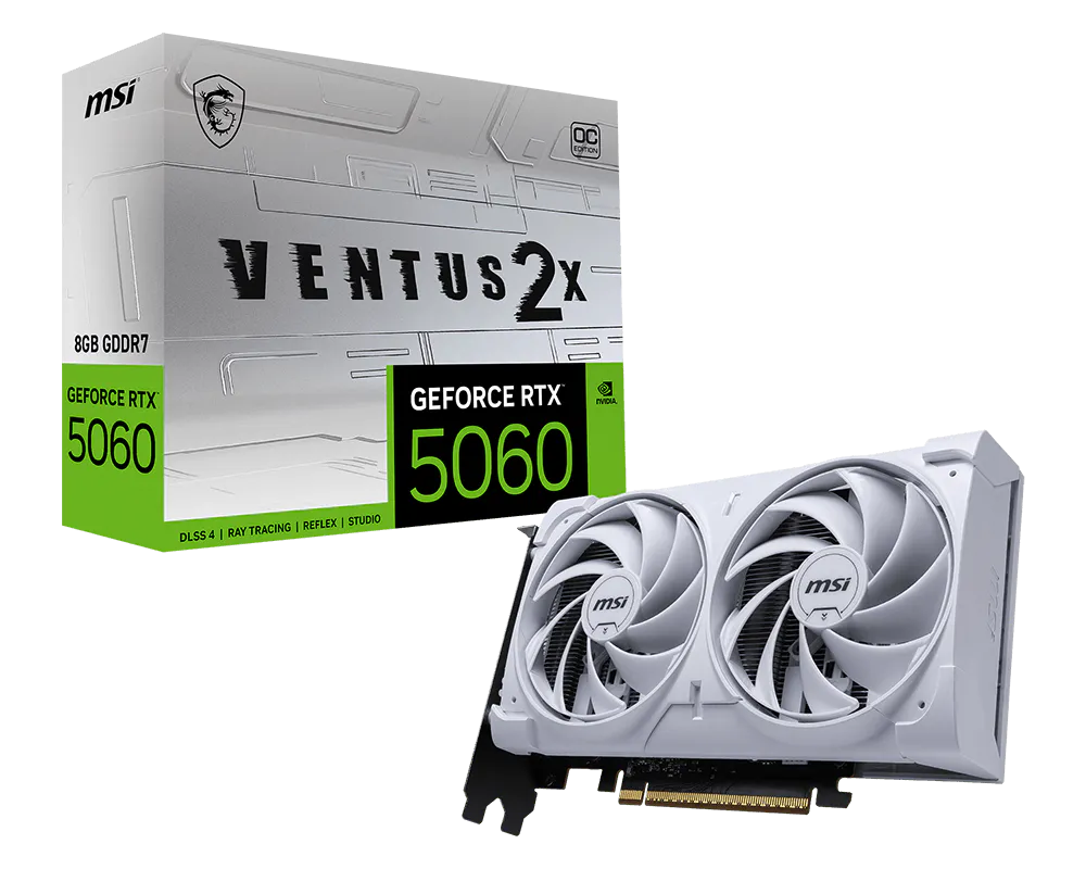 MSI微星 RTX 5060 8G VENTUS 2X OC WHITE 顯示卡