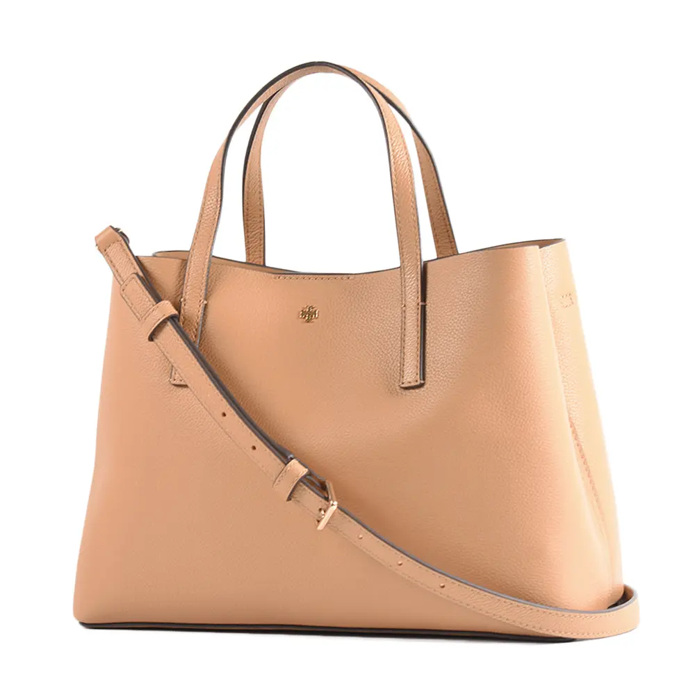 TORY BURCH BLAKE 荔枝紋手提/斜背二用托特包-提拉米蘇棕/小