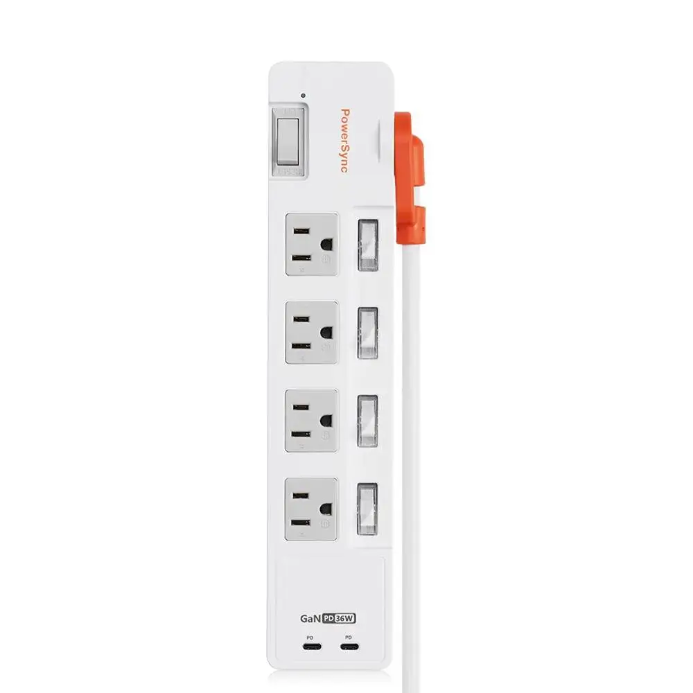 限時瘋搶 | PowerSync 群加 4開8插 2P+3P 防雷擊 抗搖擺 2C 延長線 1.8M