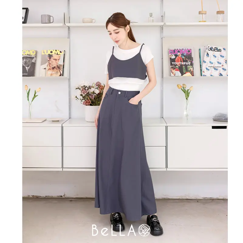 【HOME SHOP】BeLLA 歐膩後綁細肩套裝 深灰