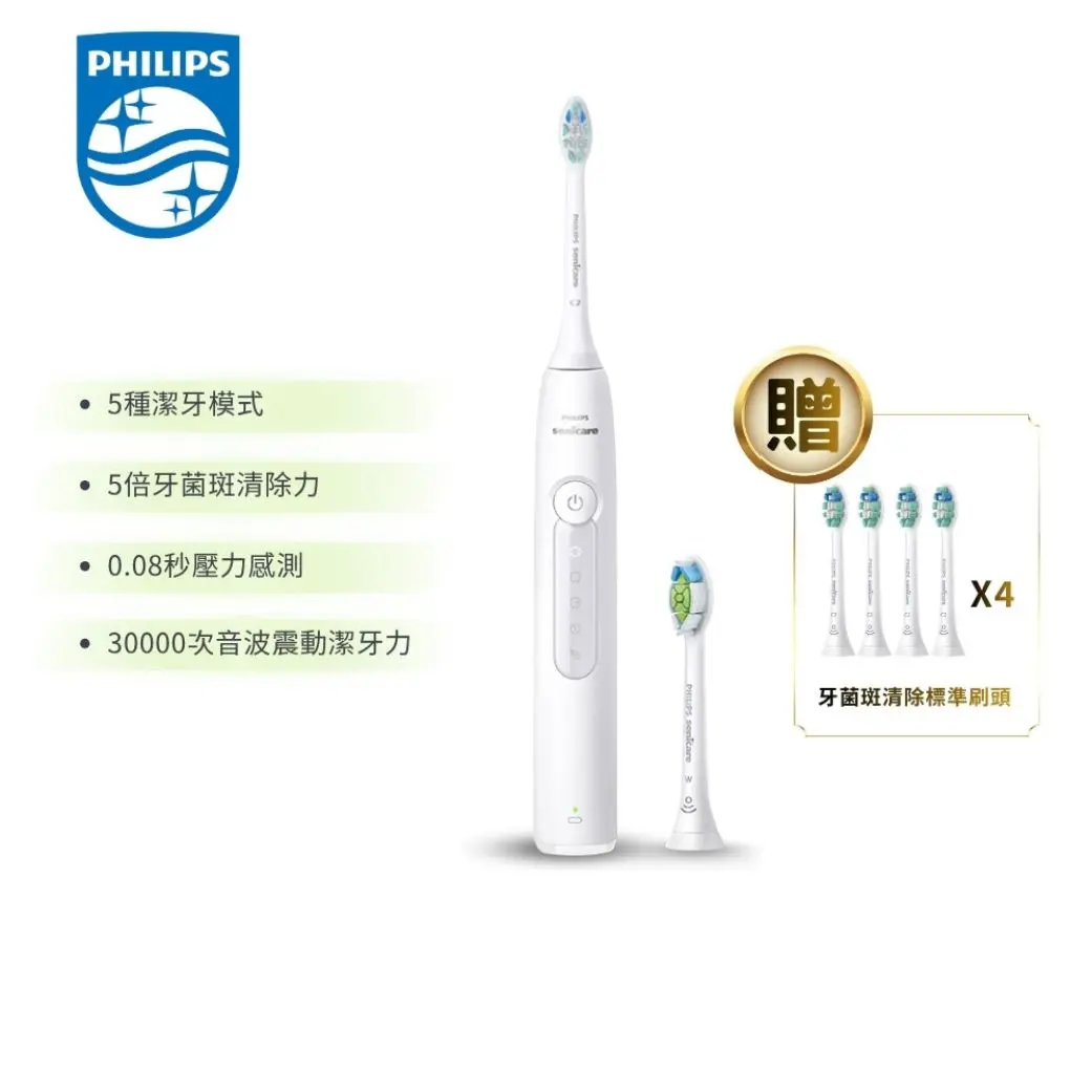 【Philips 飛利浦】Sonicare舒適潔淨音波震動 電動牙刷 HX5191/01_加贈一年份刷頭