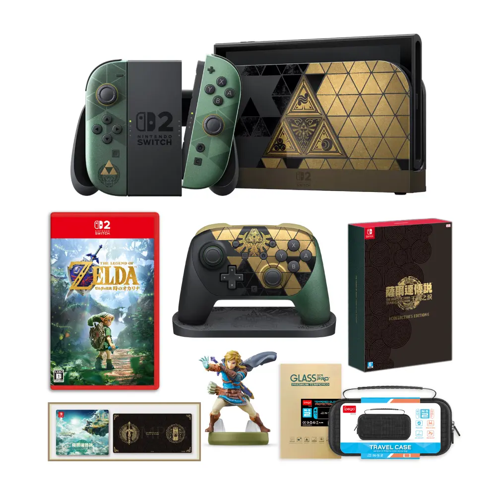 【任天堂 Nintendo】11月底到貨《NS2 薩爾達傳說 時之笛 台灣專用特仕機 +時之笛特仕控制器+NS2時之笛+NS王國之淚 限定版+王國之淚 amiibo林克+包+貼》原廠保固 送桌墊+滑鼠墊
