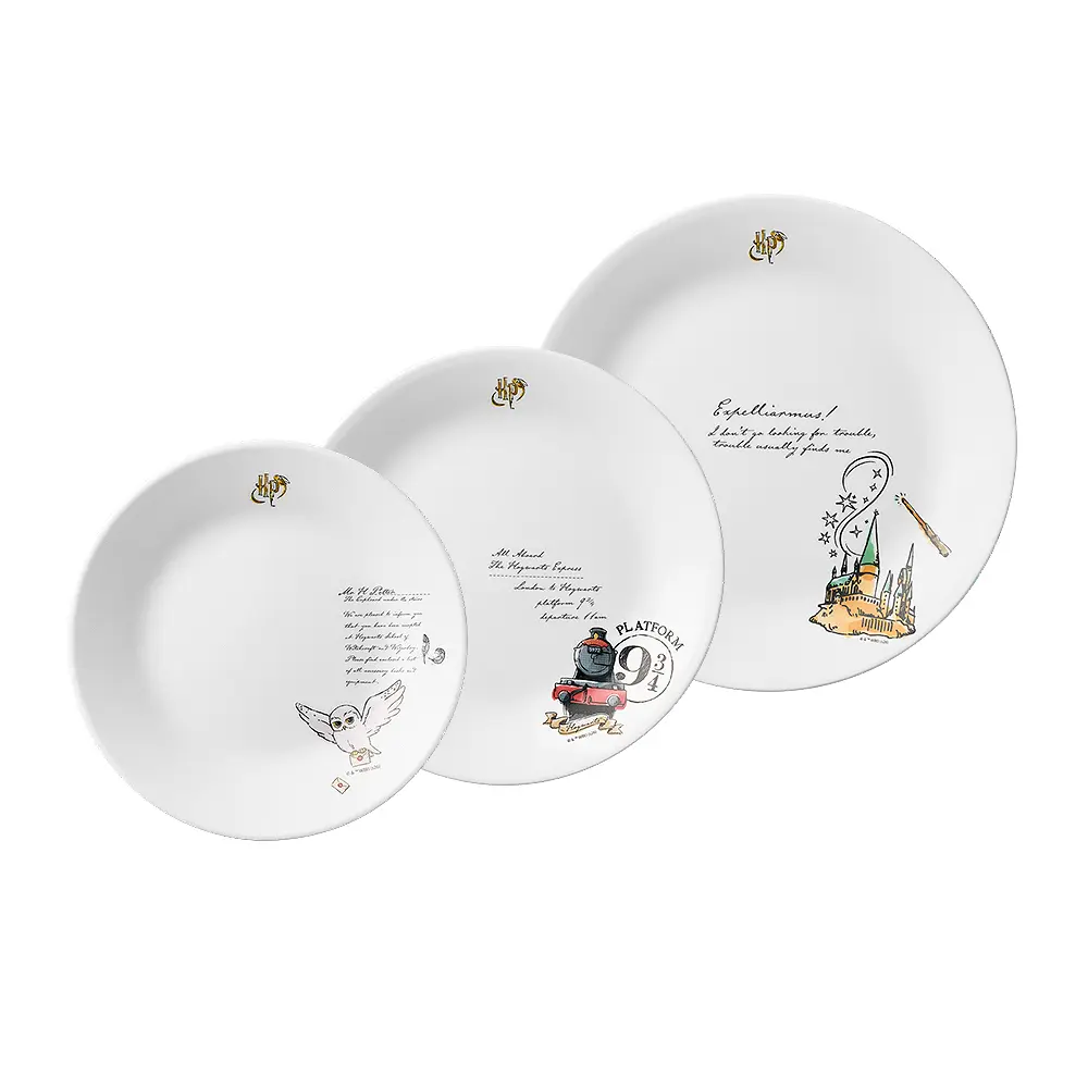 【康寧餐具 CORELLE】 哈利波特平盤三件組