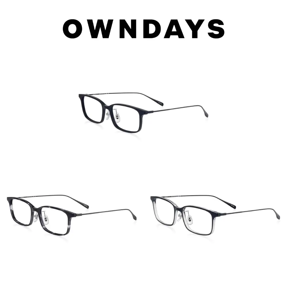 【OWNDAYS】BACK in BLACK系列 方形鈦金屬膠框眼鏡 OB2008X-5A