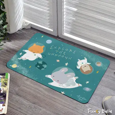 【格蕾寢飾】義大利Fancy Belle X Mandie Kuo《星海漫遊》抗菌可水洗軟式珪藻土強效吸水地墊 60*39CM BFA21504FF