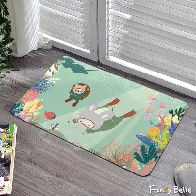 【格蕾寢飾】義大利Fancy Belle X Mandie Kuo《海底探險》抗菌可水洗軟式珪藻土強效吸水地墊 60*39CM BFA21501FF