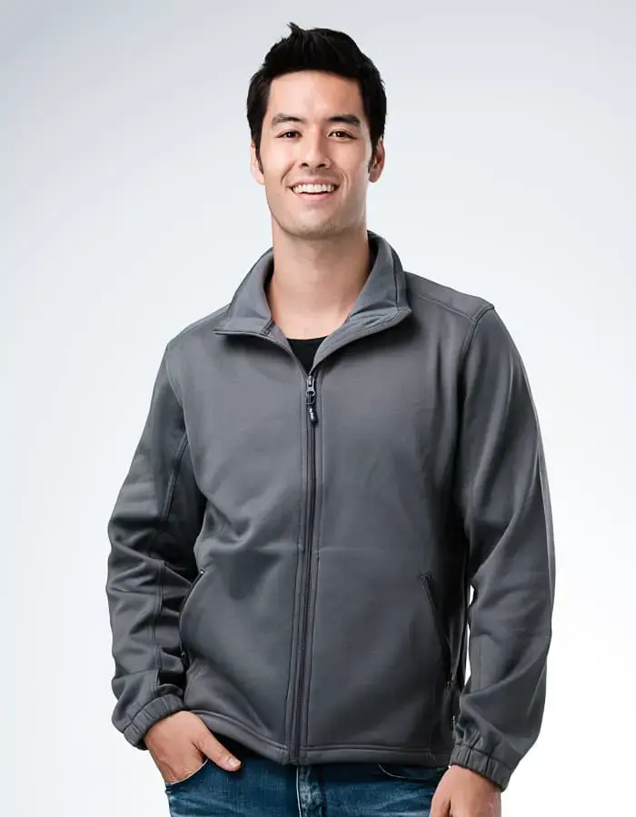 【橋登FOX FRIEND】中層衣 SUPER STRETCH 內刷毛保暖 高性能排汗快乾 全開襟-鐵灰,M