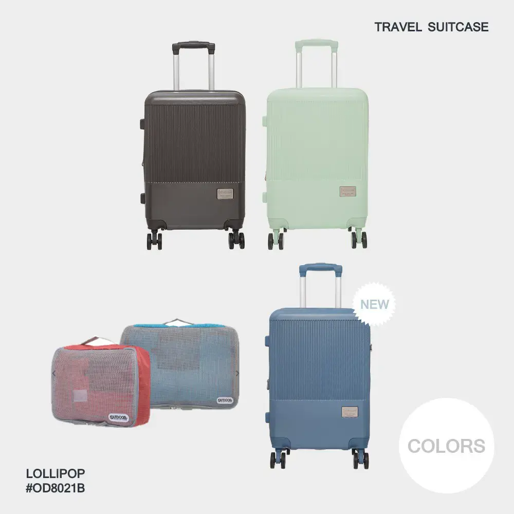 環球獨家【OUTDOOR】LOLLIPOP系列-20吋+28吋行李箱 贈旅遊收納二件組-20吋灰藍色,28吋灰藍色