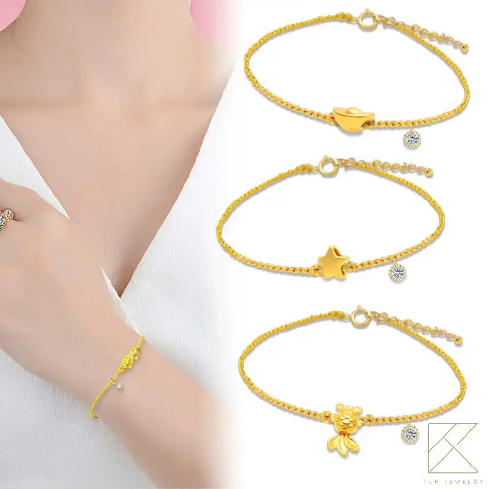 TLH】3選1 開運紅繩黃金編織手鍊約重0.03錢±1厘(純金999) - FindPrice 價格網