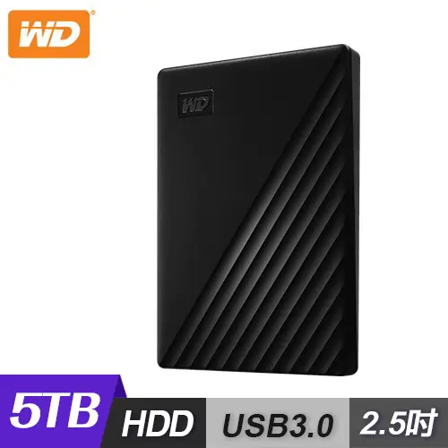 【WD 威騰】My Passport 5TB 2.5吋行動硬碟-黑