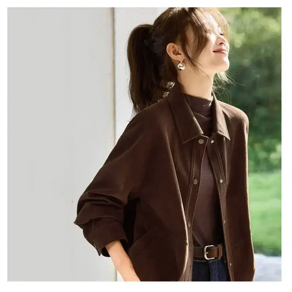 【Lockers 木櫃】可麗露風仿麂皮短外套 L114110504(可麗露風 仿麂皮 短外套)(預購3周出貨)-XL