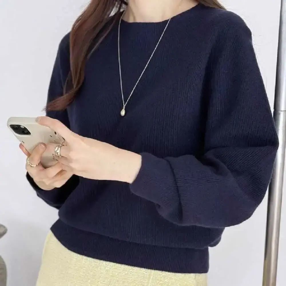 【HSTYLE】正韓女上衣 莫妮卡長袖針織衫SOM1064-均碼-灰色