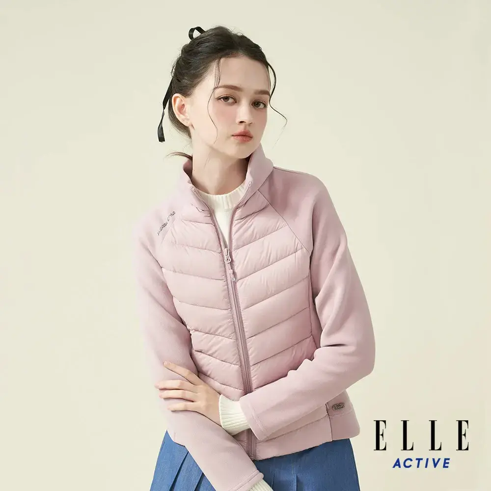 【ELLE ACTIVE】女款 輕量機能保暖羽絨外套-紫色(EA24A2W6103#25)-紫色 XL