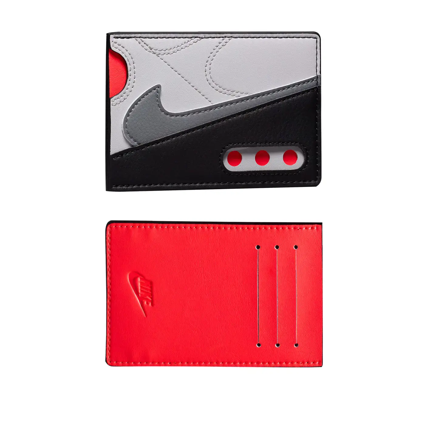 NIKE ICON AIR FORCE 1卡片夾(多用途 皮夾 信用卡 證件夾「N1009740068OS」-灰黑紅,F