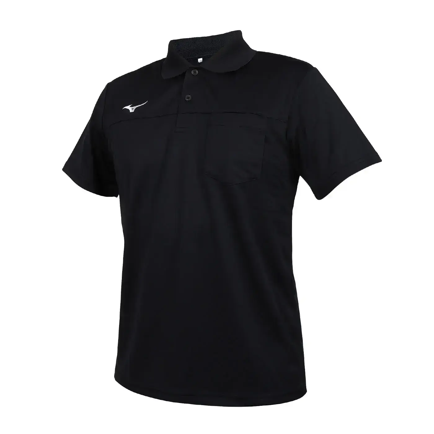 MIZUNO 男短袖POLO衫( 台灣製 上衣 休閒 慢跑 咖啡紗「32TAYA0109」-黑白,L