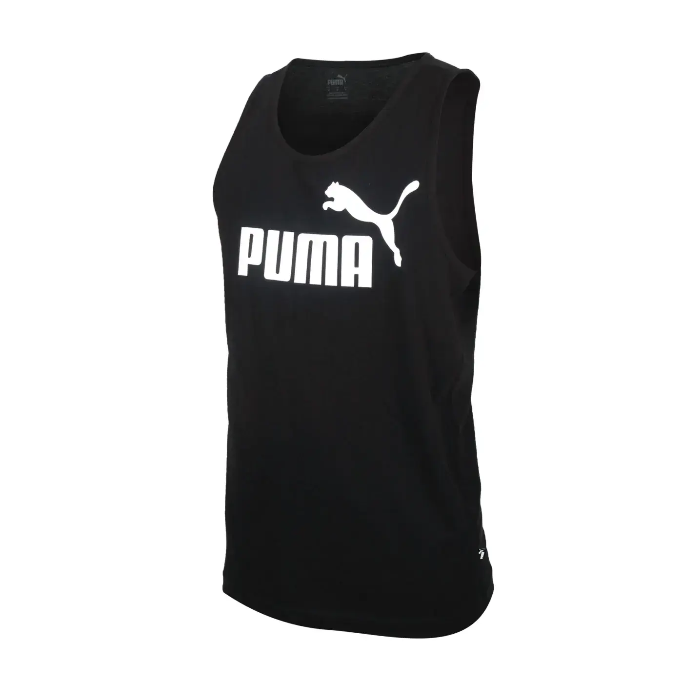 PUMA 男Logo休閒背心(歐規 無袖上衣 純棉 慢跑「58667001」-黑白,S