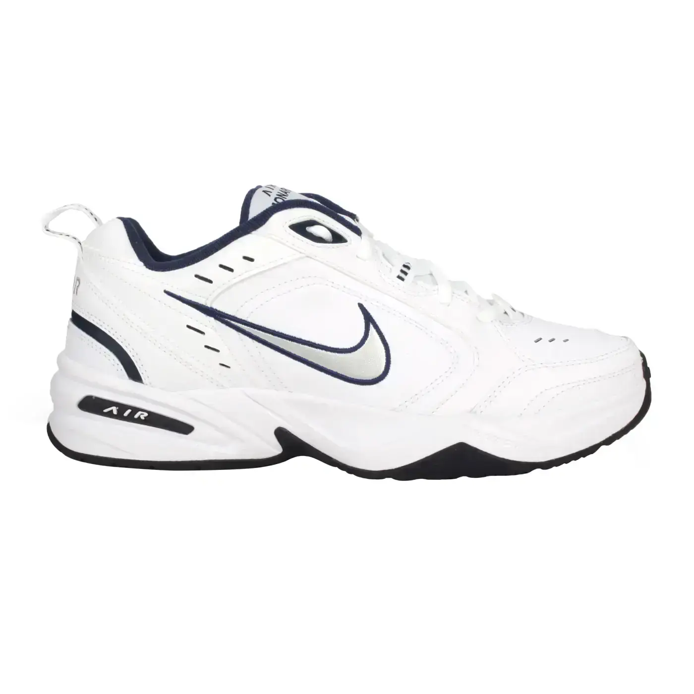 NIKE AIR MONARCH IV 男復古休閒運動鞋( 老爹鞋 經典 皮革【02018348】-白丈青銀,24