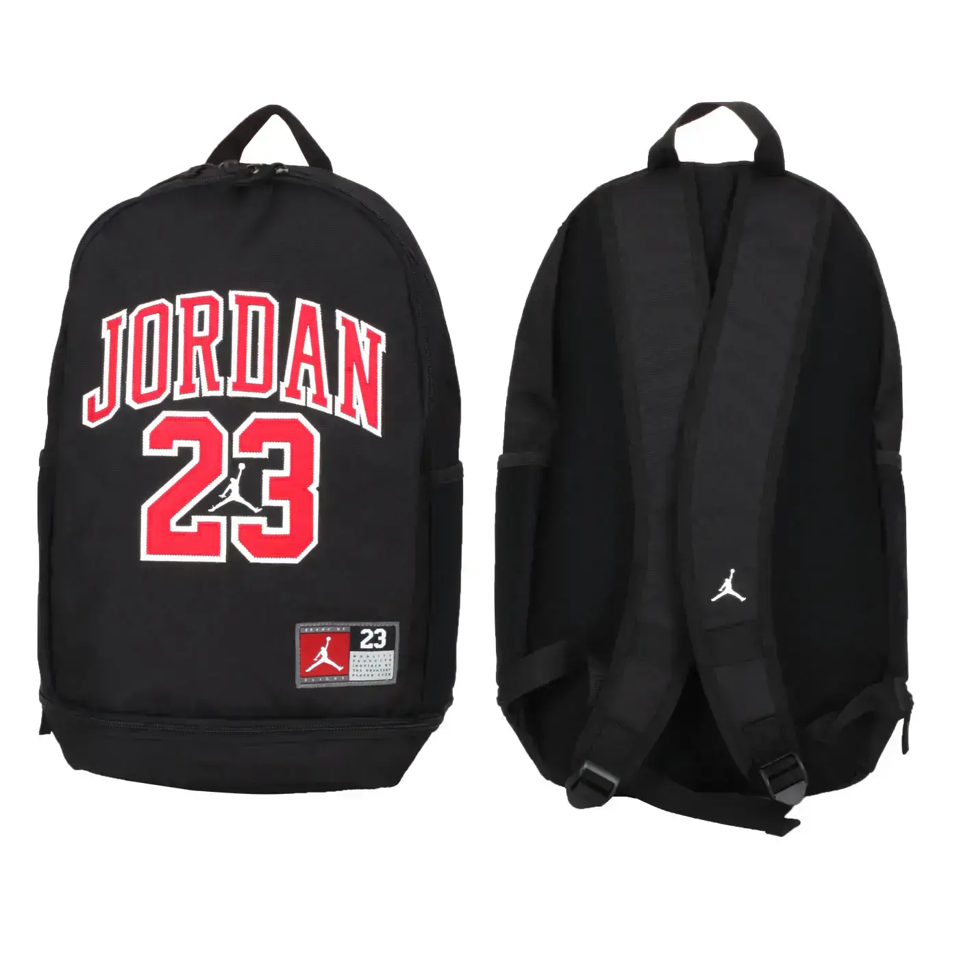 NIKE JORDAN JERSEY大型雙肩後背包( 飛人喬丹「JD2323008GS-001」-黑紅白,F