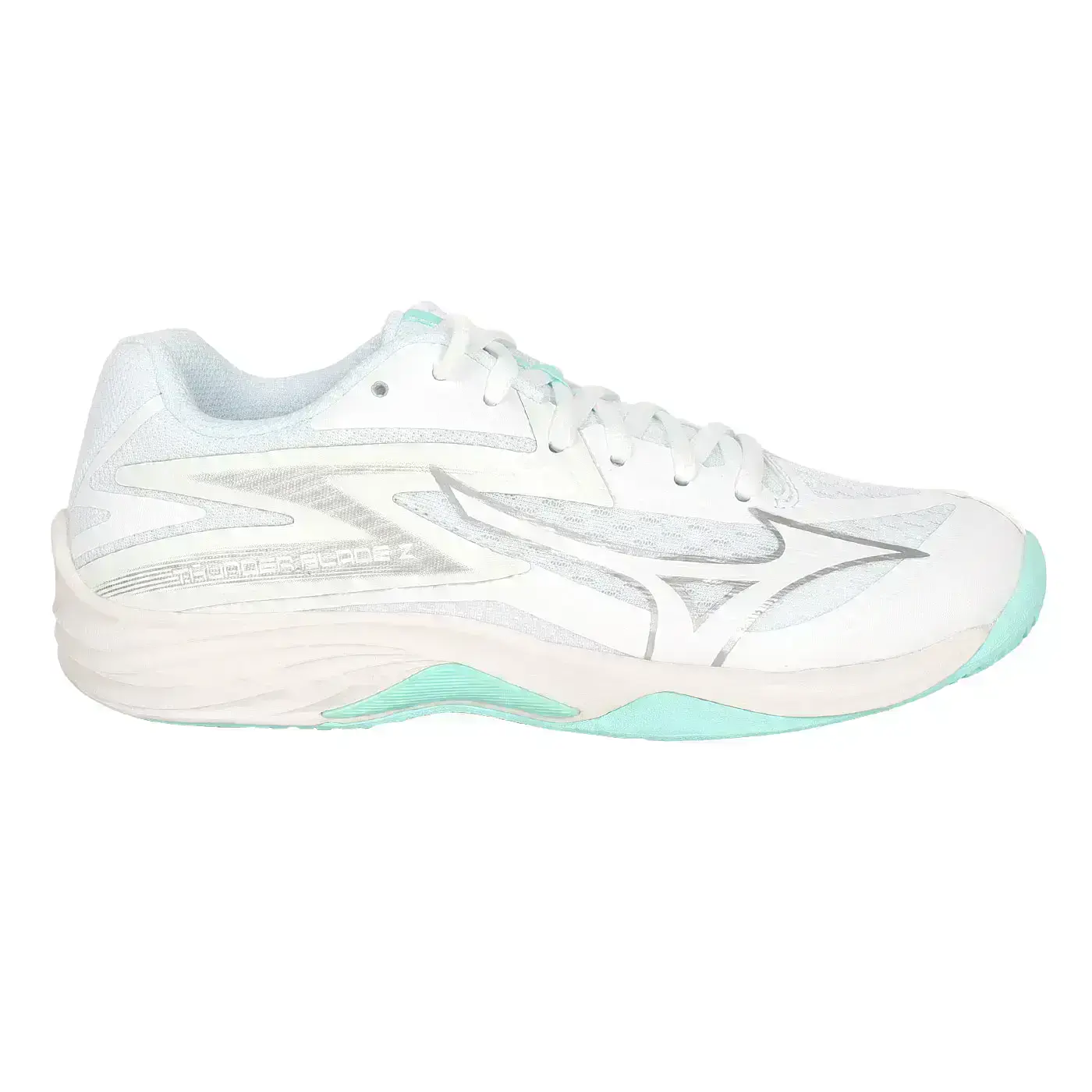 MIZUNO THUNDER BLADE Z 女排球鞋( 運動 休閒 美津濃「V1GC237040」-白銀淺綠,24