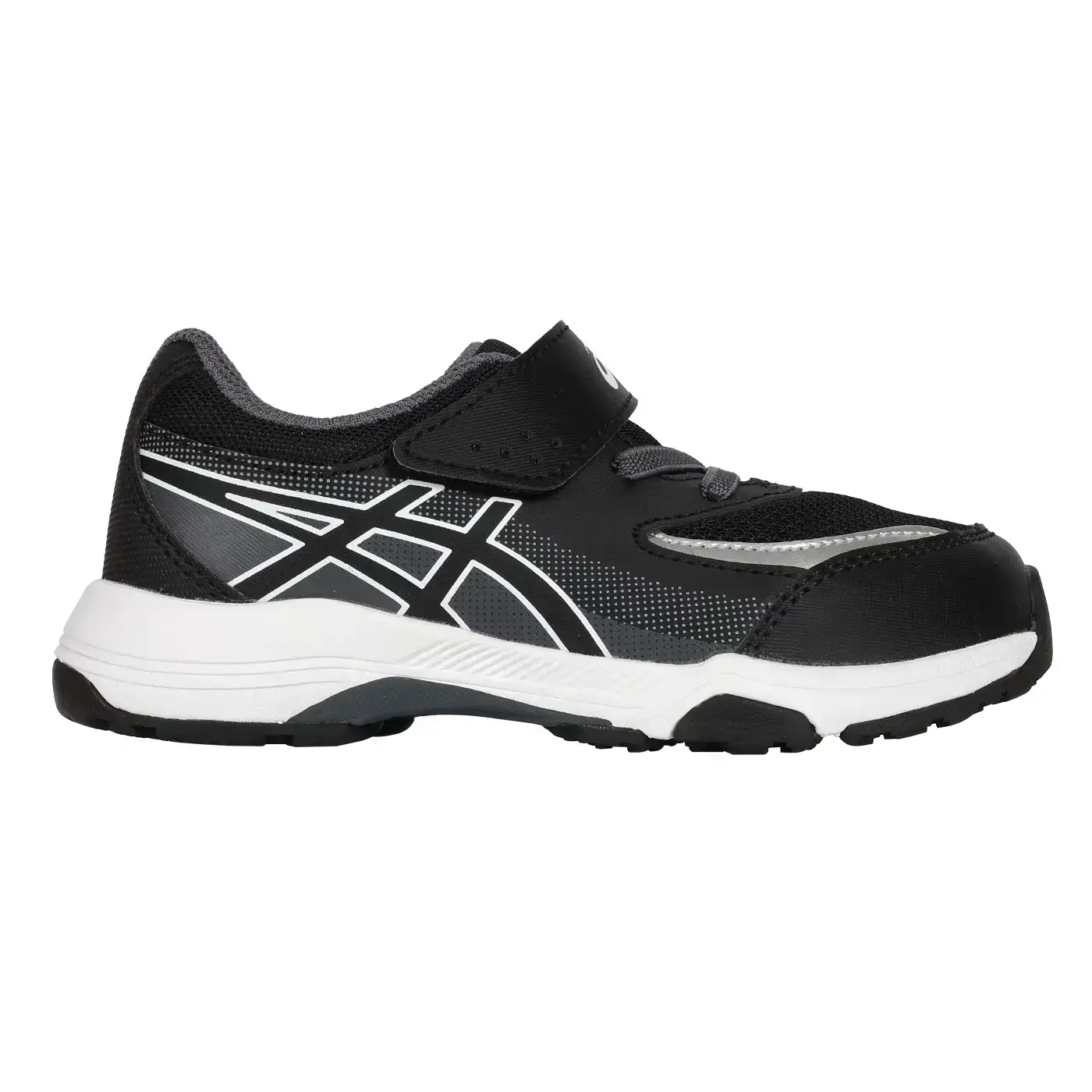 ASICS LAZERBEAM KG-MG 男女中童運動鞋(魔鬼氈 亞瑟士「1154A213-001」-黑白銀,16