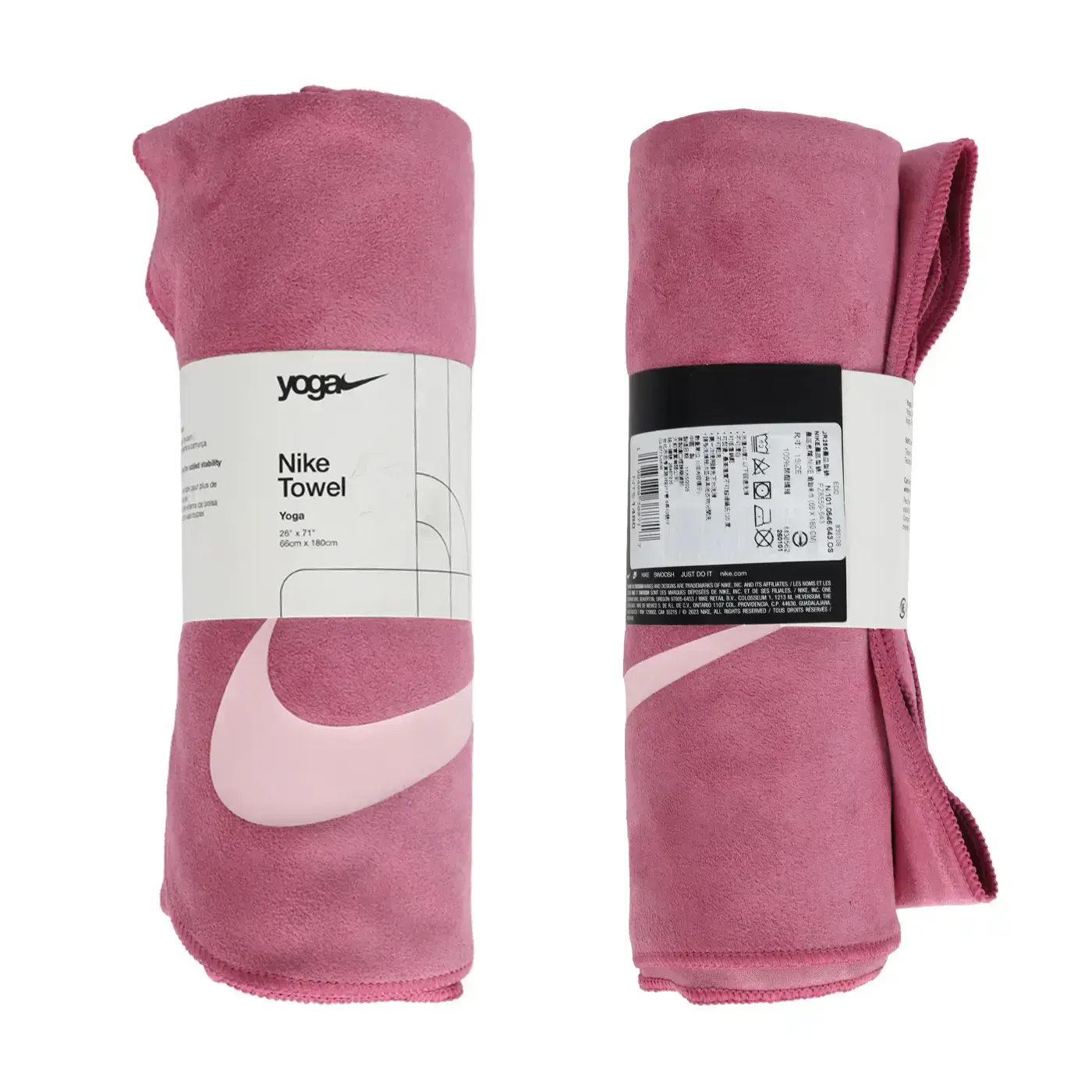 NIKE 瑜珈毛巾(66×180CM)(瑜珈 運動「N1010546643OS」-玫紅淺粉,F