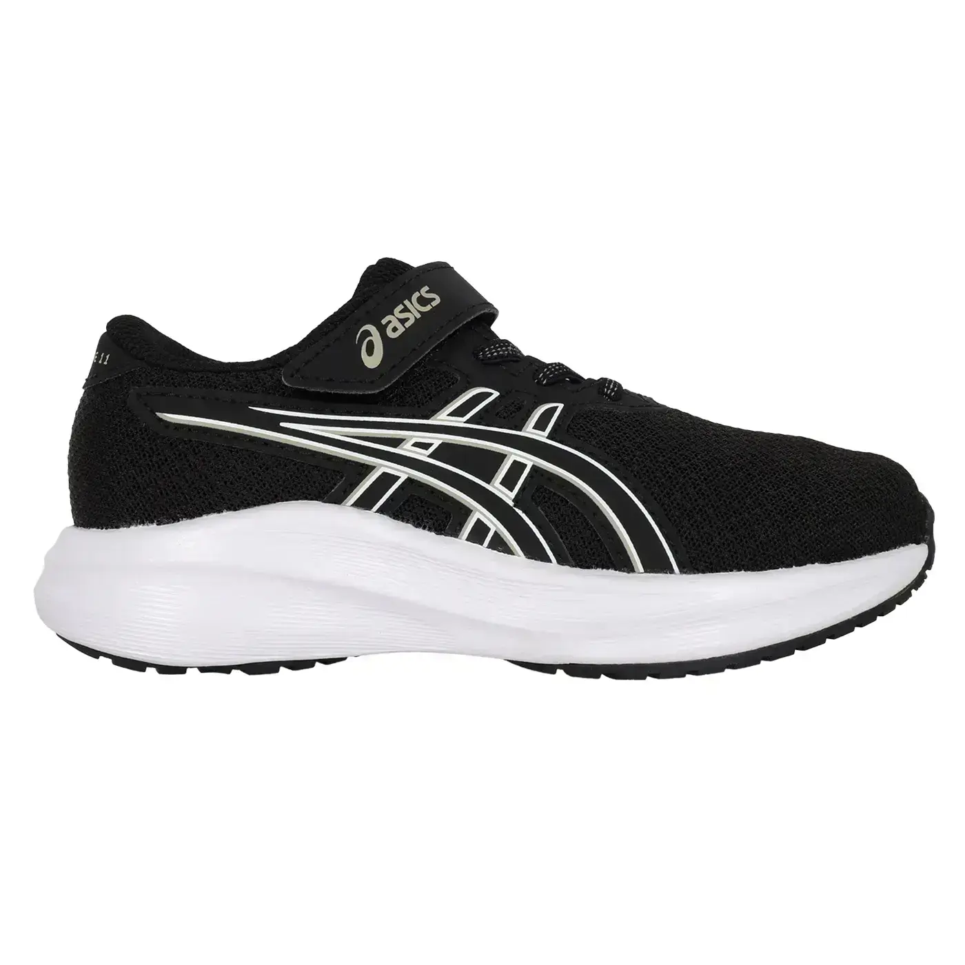 ASICS PRE EXCITE 11 PS 男女中童運動鞋(運動 魔鬼氈「1014A375-001」-黑灰白,17