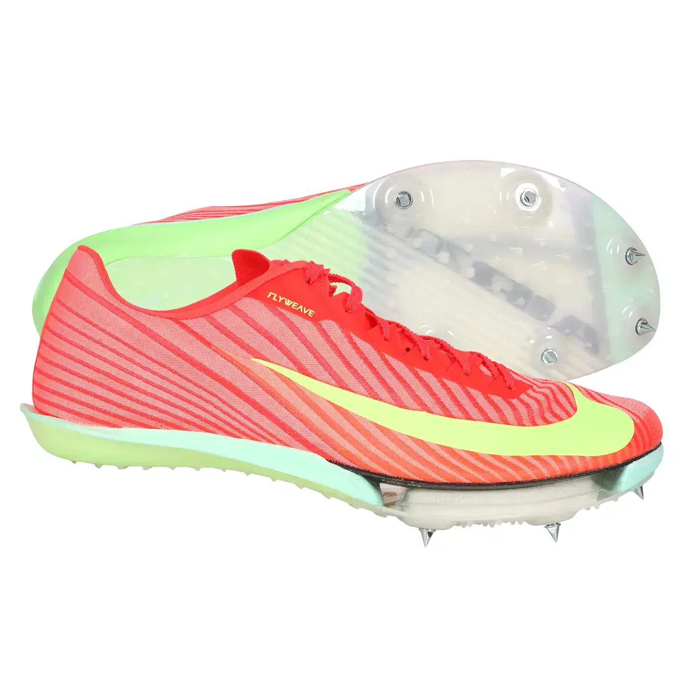 NIKE AIR ZOOM MAXFLY 2 男女田徑氣墊釘鞋(短距離)「FD8395-600」-螢光紅淺黃,4