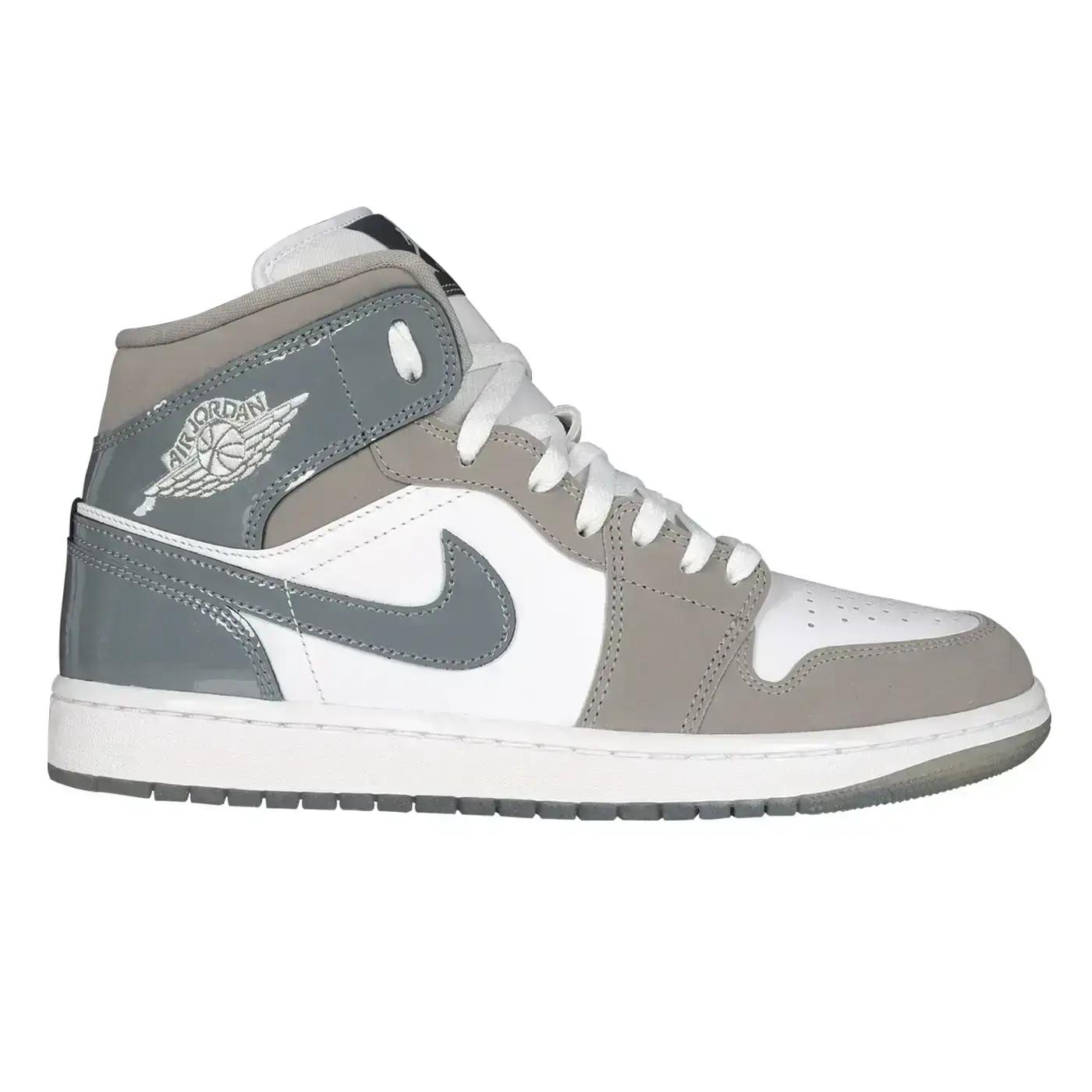 NIKE AIR JORDAN 1 MID SE 男中筒運動休閒鞋( 慢跑「HF3216-100」-淺灰白,27