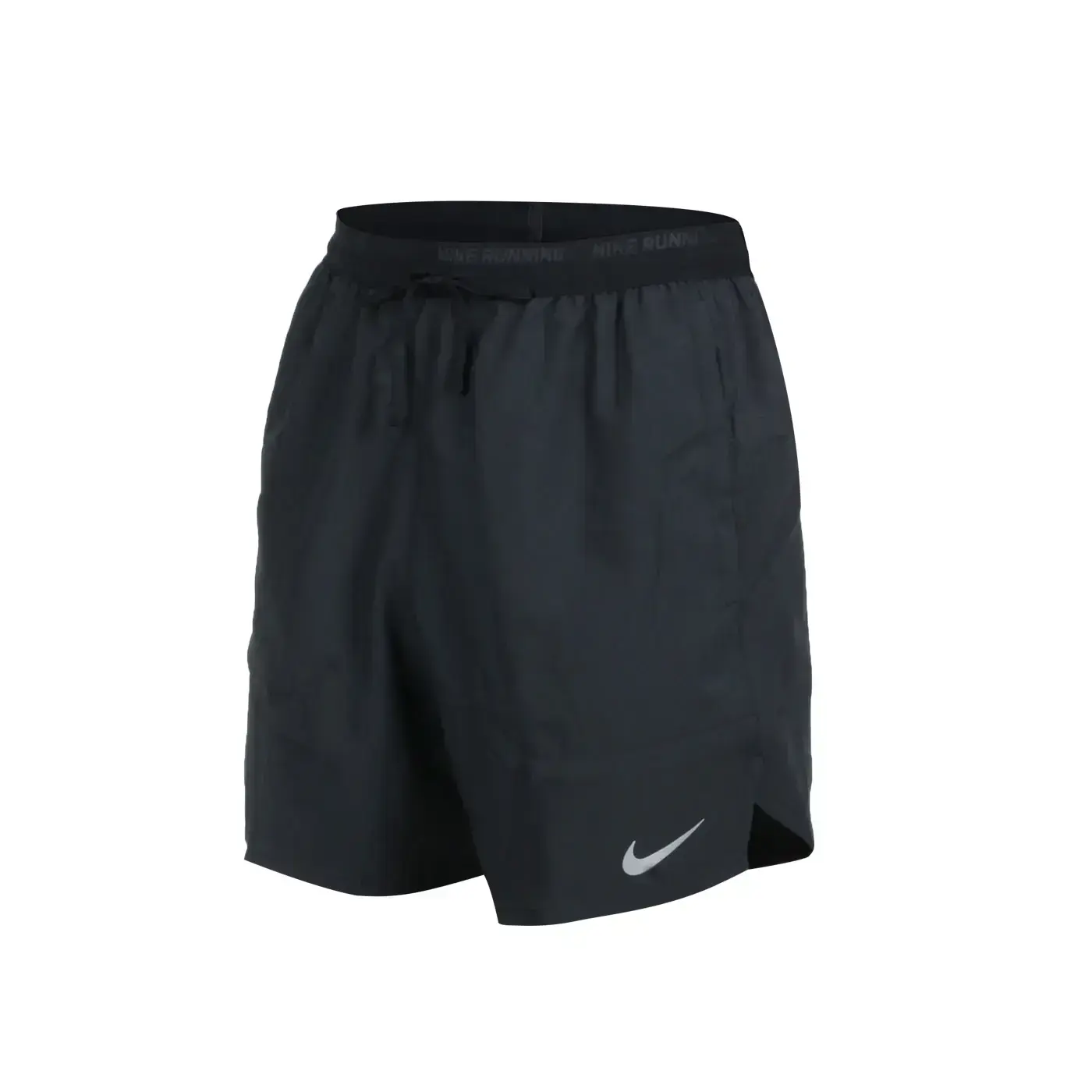 NIKE 男運動短褲(Dri-FIT 慢跑 路跑 三分褲 反光 平織「DM4742-010」-黑白,S