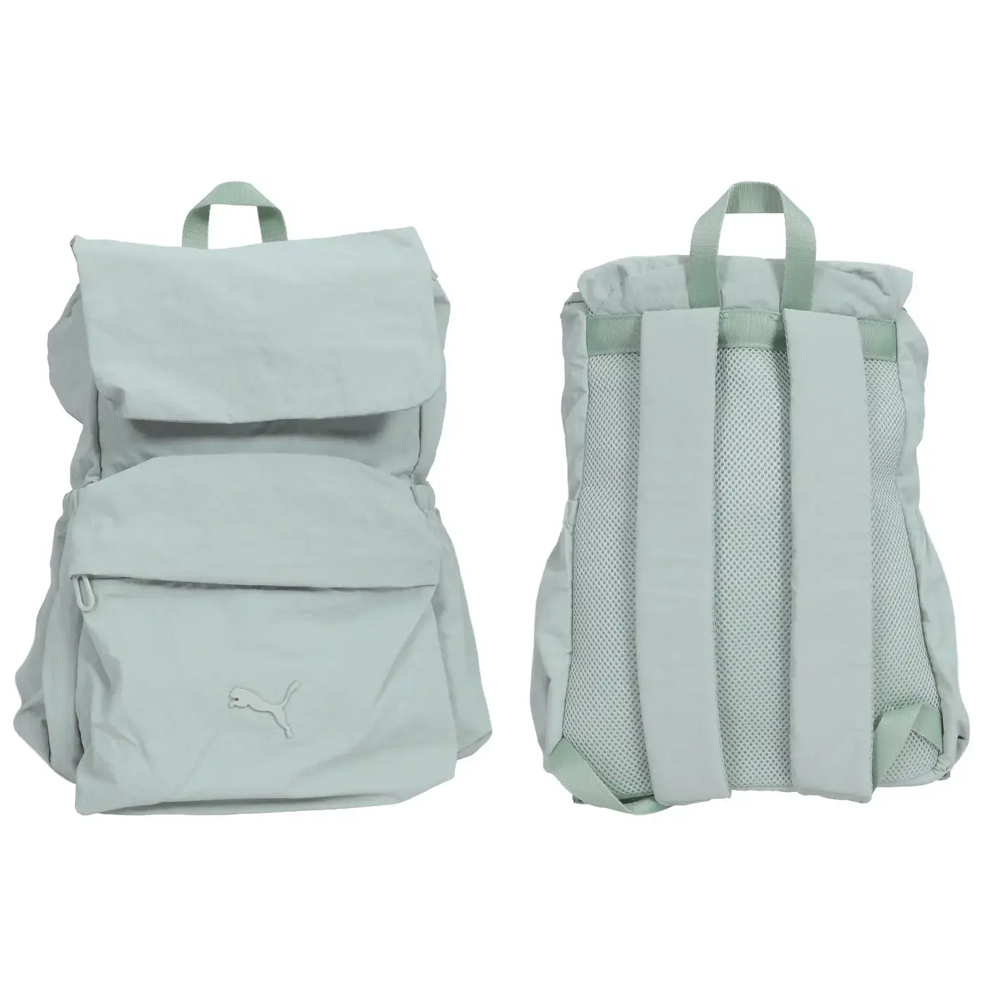 PUMA ESSENTIALS HER Hooded後背包(雙肩包 肩背包 旅行包「09308905」-馬卡龍綠,F