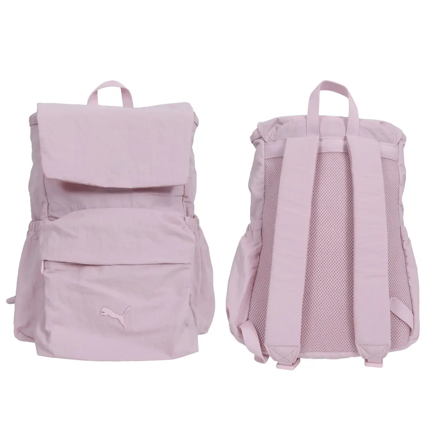PUMA ESSENTIALS HER Hooded後背包(雙肩包 肩背包 旅行包「09308906」-馬卡龍粉,F