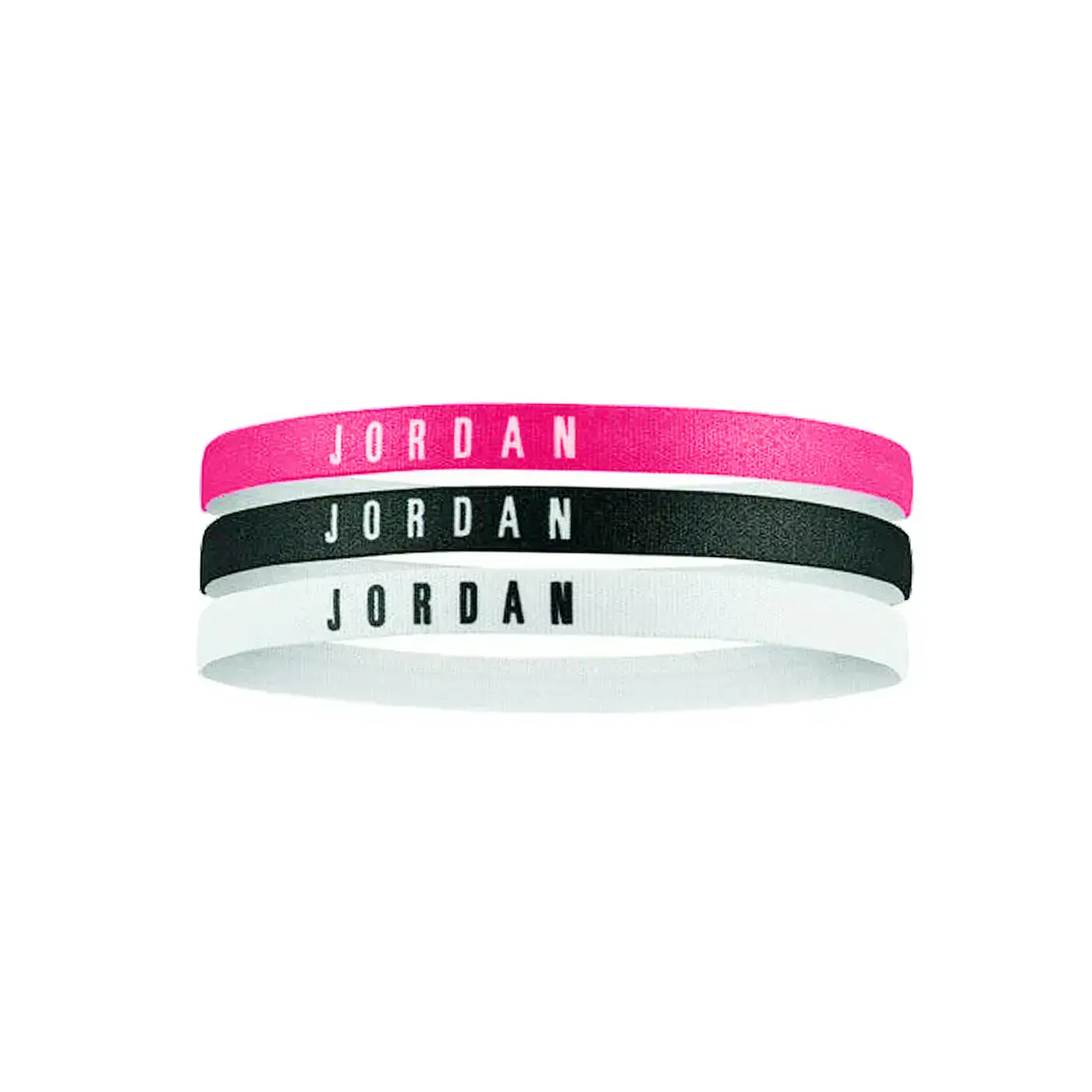 NIKE JORDAN 頭帶(飛人喬丹 髮帶 慢跑 路跑 有氧 瑜珈 瑜伽 三隻入【98341692】-白黑桃紅,F