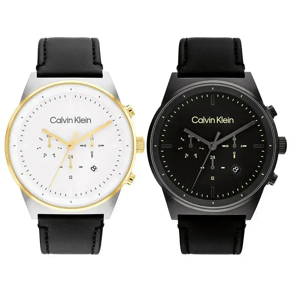 Calvin Klein CK 簡約三眼紳士腕錶44MM（CK25200298／CK25200299）-ERICA STORE 時尚時計-銀CK25200299