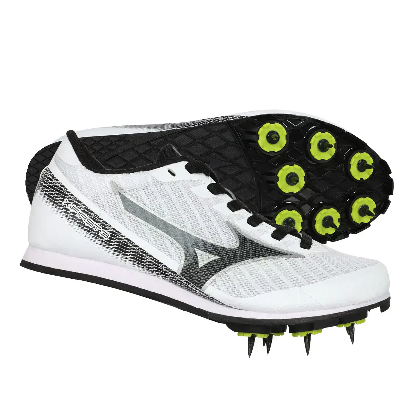 MIZUNO X FIRST 3 女田徑釘鞋(中長距離 訓練 美津濃「U1GA258003」-白黑銀,25
