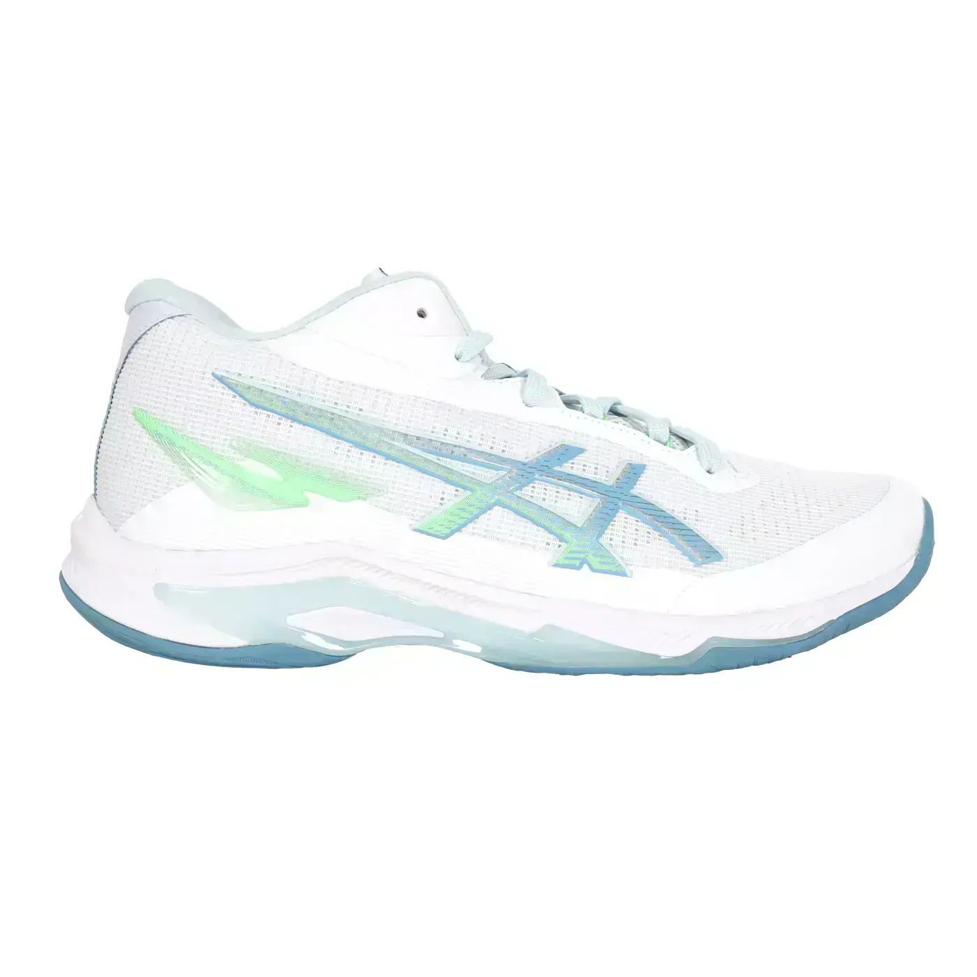 ASICS NETBURNER BALLISTIC FF MT 4男高筒排球鞋「1051A090-102」-白淺藍綠,29