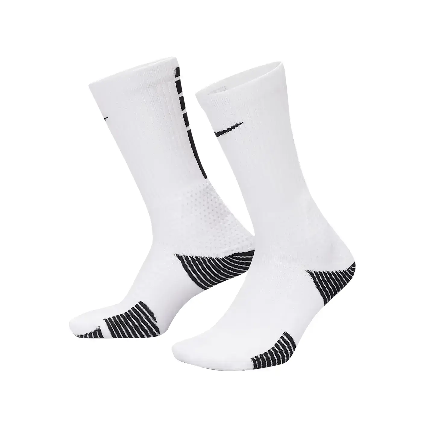 NIKE Elite 2.0 男女緩震中筒襪(1雙入)(Dri-FIT 襪子 慢跑「HM0285-100」-白黑,M