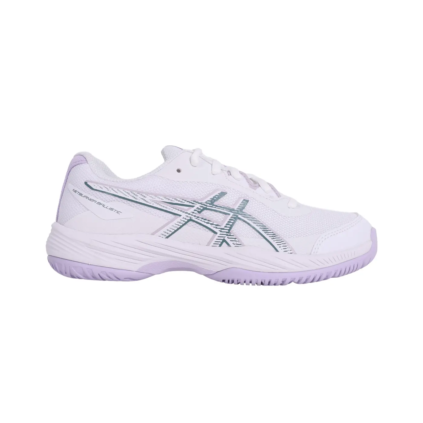 ASICS GEL-NETBURNER BALLISTIC GS 4女大童排球鞋(寬楦 「1054A013-103」-白墨綠淺紫,24