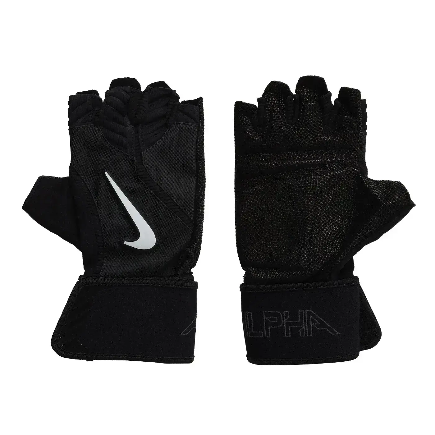 NIKE U ALPHA ELITE TG 男女健身手套(一雙入 訓練【98250385】-黑白,M