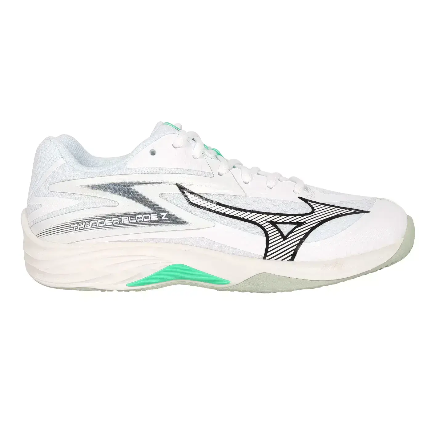 MIZUNO THUNDER BLADE Z 女排球鞋( 運動 休閒 美津濃「V1GA237016」-白黑綠,23