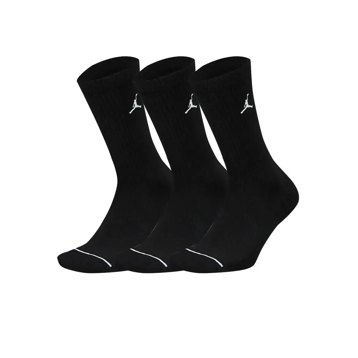 NIKE JORDAN 男女中筒運動襪(三雙入 Dri-FIT 運動 休閒 慢跑 「DX9632-010」-黑白,M