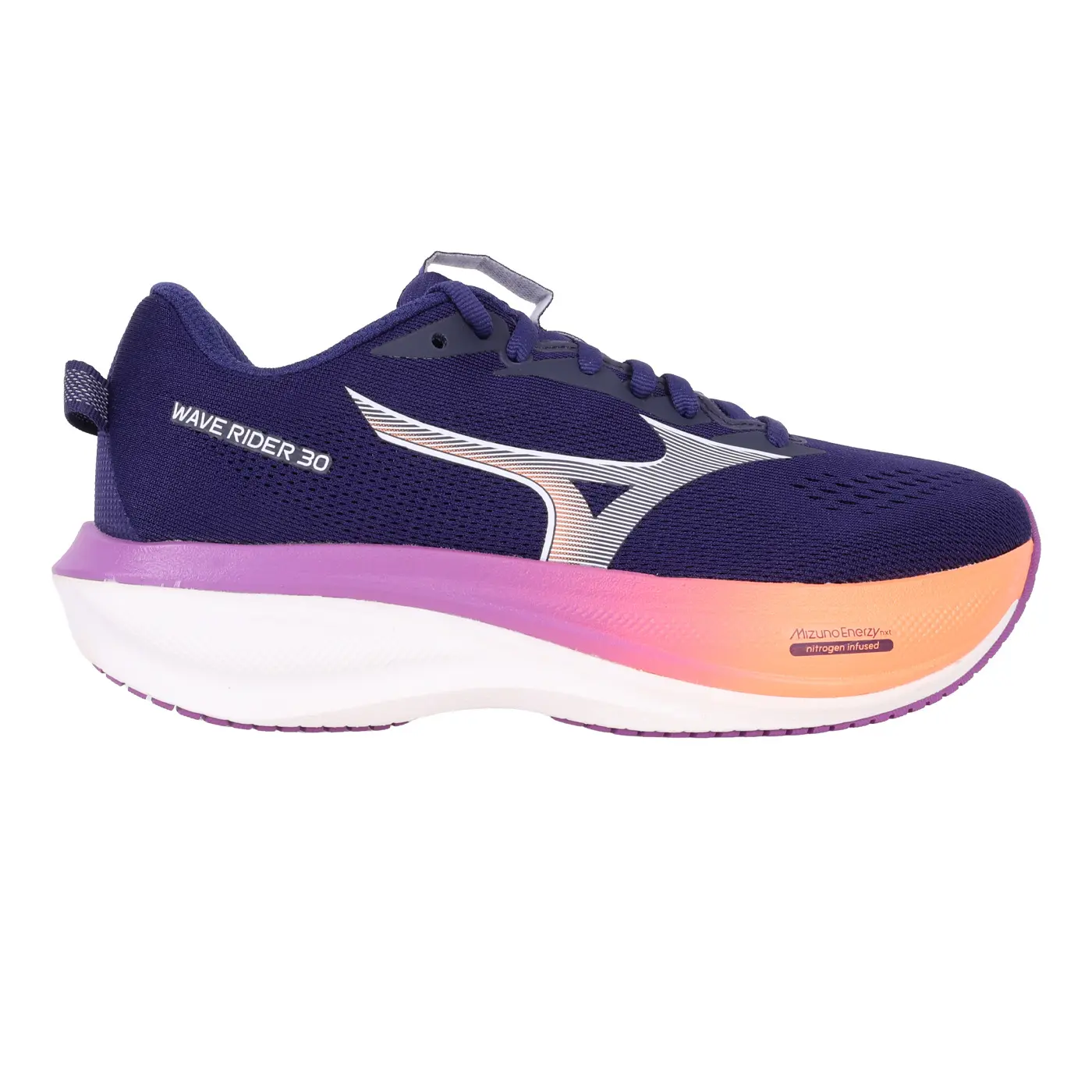 MIZUNO WAVE RIDER 30 SW 女緩震慢跑鞋-4E( 美津濃「J1GW262174」-深藍白紫橘,26