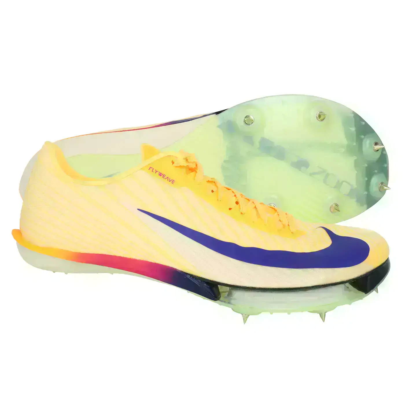 NIKE AIR ZOOM MAXFLY 2 男女田徑氣墊釘鞋(短距離)(「FD8395-800」-鵝黃靛紫,4