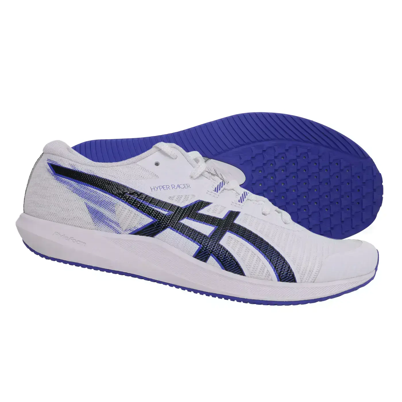 ASICS HYPER RACER 男女訓練競走鞋( 訓練 亞瑟士「1093A233-101」-白黑藍,26