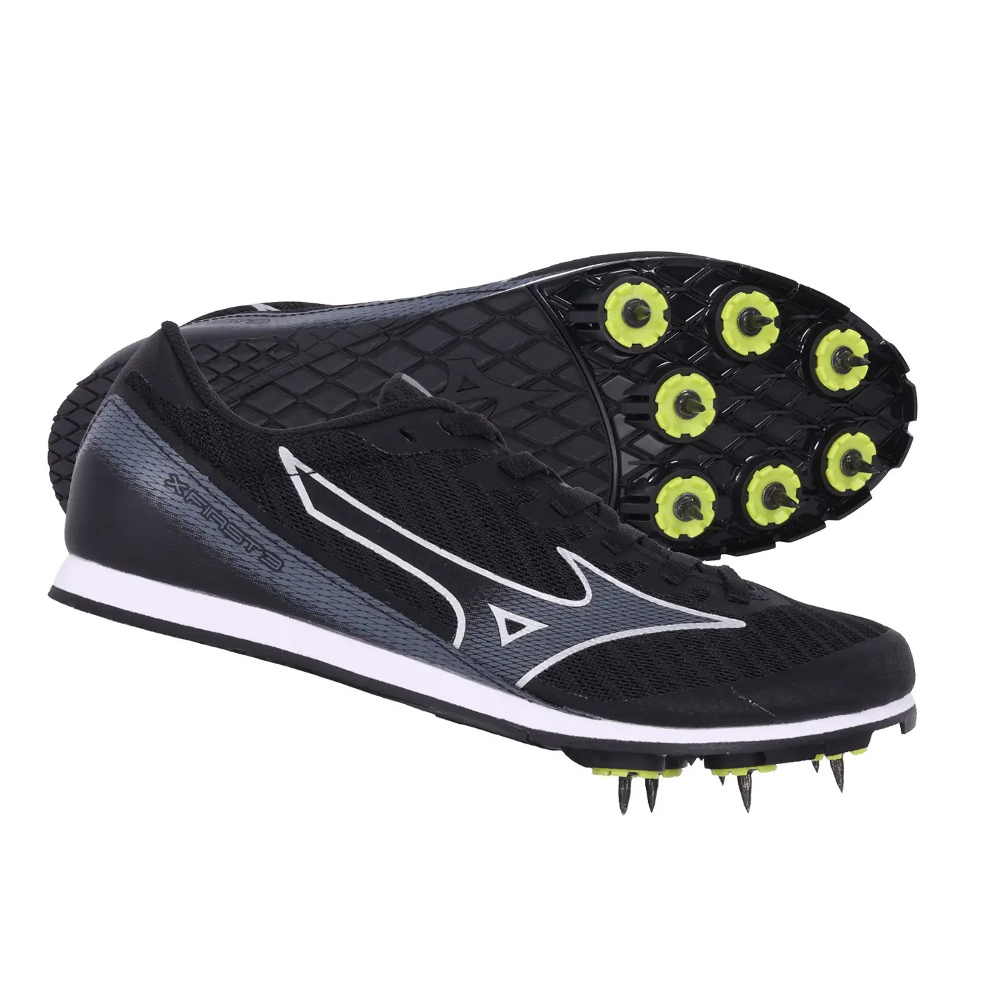 MIZUNO 男女田徑釘鞋(中長距離)-3E X FIRST 3 WIDE(寬楦「U1GA258102」-黑灰銀,25