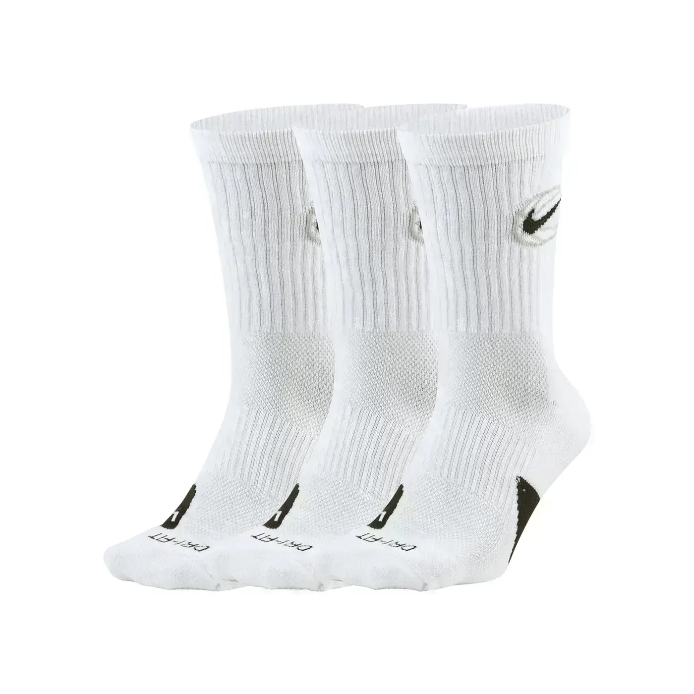 NIKE 男中筒籃球襪(3入)(Dri-FIT 襪子 運動 訓練「DA2123-100」-白灰黑,S